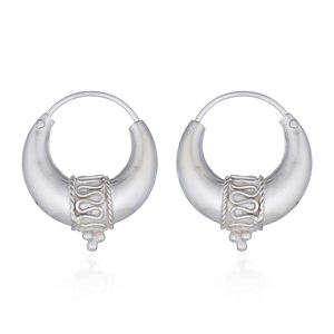 <b>Silver</b> Jewelry Manufacturer Ethnic 925 <b>Silver</b> Boho <b>Silver</b> Plated <b>Hoop</b> <b>Earrings</b> - Product Image 1