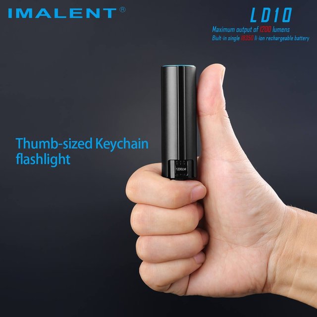 IMALENT LD10 Thumb-sized LED Flashlight 1200 Lumens Torch with OLED Display for EDC Needs