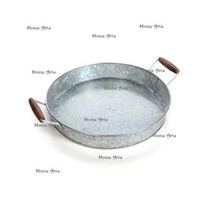 Plateau à dessert galvanisé au design simple, taille personnalisée, forme ronde, plateau de service pour thé et café au prix le plus bas - Product Image 5