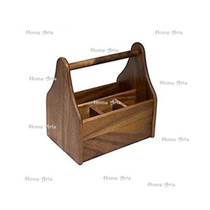 Porte-couverts en bois, dernier design, qualité supérieure, couleur marron, pour la maison et la cuisine - Product Image 6