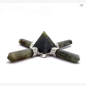 Labradorite Crystal Generator 4 Point Pyramid and Angel Energy Generator for Reiki Energy Healing & Spiritual Gift