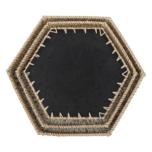 Plateau de service en osier mosaïque Vintage de haute qualité avec nacre nouveaux paniers de rangement en gros au Vietnam - Product Image 3