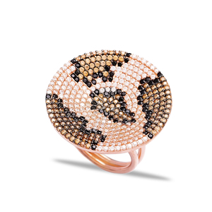 Anillo de plata con forma de leopardo turco para mujer, sortija geométrica hecha a mano, joyería turca - Product Image 1