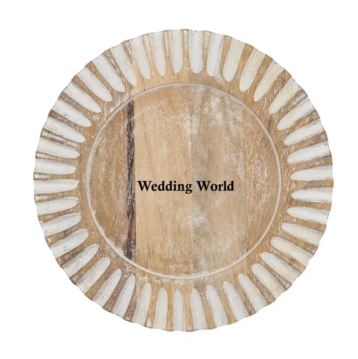 wooden charger plate round shape handmade