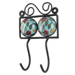 Green Ceramic Leaf Antique <b>Clothes</b> Hooks <b>Kids</b> <b>Clothes</b> Holders <b>Clothes</b> Wall Hanger Durable Indian Craft - Product Image 1