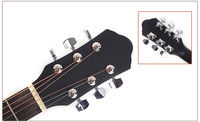 Musical Instruments Supply Factory Matt Black Color 38 39 40 Inch Beginner Kit Electric Semi Acoustic Guitar
