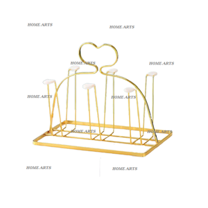 Porte-gobelet en verre couleur or de qualité supérieure porte-gobelet en verre en métal de conception la plus récente pour la cuisine, la maison et l'hôtel - Product Image 4