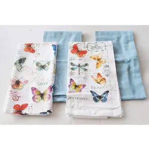 Butterfly Organic Cotton and Linen Kitchen Towel