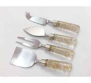 Acacia <b>Wood</b> Handle Cutlery Gift <b>Box</b> Set 3pcs Steel Cheese Set Luxury Christmas Space Valentine Business Party Halloween Travel - Product Image 4