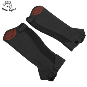 Demi-chaps en cuir véritable personnalisables élégants pour hommes et femmes de tailles variables équitation Kits équestres accessoires - Product Image 2