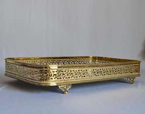 Rect, en laiton antique Élégant Brillant Polonais Luxe Offre Spéciale Martelé Brillant Vernis Nickelé Plaqué Or Sq. Plateaux rectangulaires/ronds, en acier inoxydable - Product Image 2