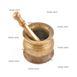 Calidad exclusiva latón Okhli Kharal forma y tamaño personalizados mortero y MAJA para accesorios de cocina - Product Image 3