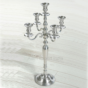 Candélabre en métal classique à 5 bras fait à la main bol en aluminium nouvel an décor à la maison centre de table pour les mariages noël dernier style - Product Image 1