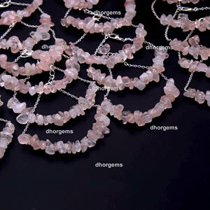 Pulsera de virutas de turmalina rosa claro para mujer, cuentas sin agujeros con virutas de piedra Natural para hacer pulseras de cristal con cuentas de perlas - Product Image 2