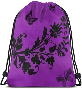 Sac à provisions à cordon en polyester lavable recyclé Sac à cordon en polyester bon marché personnalisé - Product Image 1