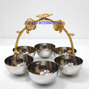 Ensemble de 3 bols ronds en aluminium texturé martelé, finition noire, pour servir des fruits, décoration d'intérieur - Product Image 4