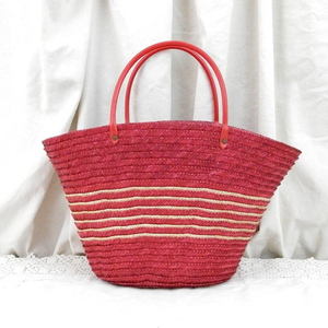 Bolsa de Paja Roja Tejida a Mano, Hermosa y Elegante - Product Image 1