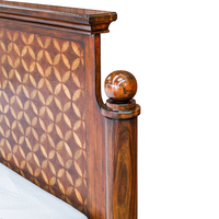 Base de Cama Tradicional de Caoba Sólida Batique, Diseño Clásico, Muebles de Dormitorio, Cama de Madera de Lujo para Hogar y Hotel