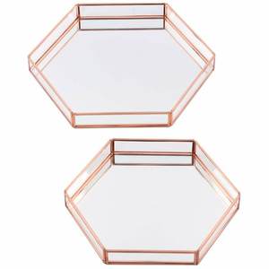 Plateau en verre en laiton pour la décoration de la maison et du bureau pour la vaisselle - Product Image 2