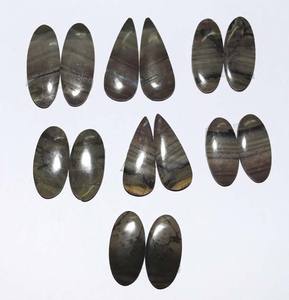 Cabochons naturels en vrac, 2 pièces, paire de pierres précieuses, jaspe Picasso, taille libre, pour la fabrication de bijoux, DIY, vente en gros - Product Image 1