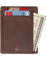 Dompet Pria Kulit Sapi Asli Minimalis Mewah Desainer Branded Grosir Logo Kustom dengan RFID Blocking