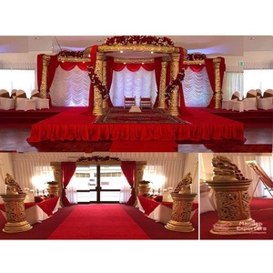 Mandap de Fibra Tallada para Bodas de Bajo Presupuesto, Decoración Nueva de Mandap de Fibra Tallada para Bodas, Mandap de Boda Dorado de FRP Tallado, Venta en EE. UU. - Product Image 1