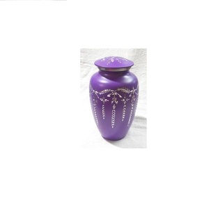 Urna de cremación marrón clásica elegante de 200 libras, diseño de Metal grabado para columbario de nicho o suministros funerarios de entierro - Product Image 4