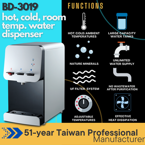 «Taiwan Buder» Desktop Water Dispenser Low Maintenance Fast Flow Hot & Cold Water Household Hotels Car <b>Plastic</b> Housing - Product Image 5
