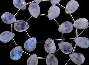 20 piezas de piedra lunar de arcoíris Natural, forma de pera facetada de Fuego Azul para fabricación de joyas, cuentas genuinas y ostentosas - Product Image 5