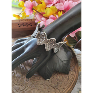 trending fashion jewellery handmade designer <b>silver</b> look alike western look openable <b>bangle</b> for girls and <b>women</b> - Product Image 3