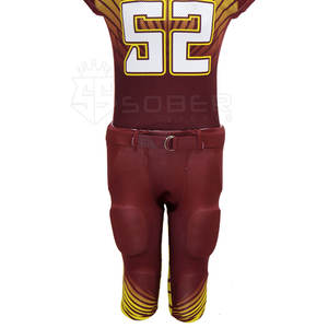 Maillot de football américain à manches courtes, séchage rapide, grande taille, 100% polyester, antibactérien, anti-UV, respirant, uniforme de sublimation - Product Image 2