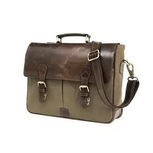 Men's cross-body bag Cross-border SLR camera waterproof canvas bag head layer cowhide retro men's photography bag