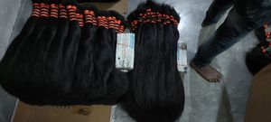 2/2 cheveux humains indiens NON REMY, cheveux humains vierges, bruts, NON traités, branches nouées à la main, cuticules alignées de haute qualité - Product Image 4