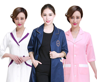 Robe Slim multicolore pour femmes, vêtement de travail pour Salon de beauté, combinaison Anti-rides blanche