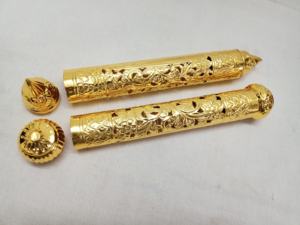 Tubos de metal grabados para invitación de boda, tubos de desplazamiento real para desplazamiento de invitaciones en oro, hechos a medida, adecuado para diseñadores - Product Image 5