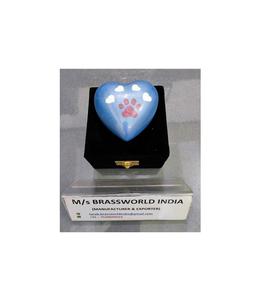 Purple Paw Hearts Aluminum Pet Cremation Urn Metal Heart Keepsake <b>Funeral</b> <b>Supplies</b> Brassworld India - Product Image 1