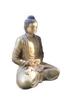 Statue de Bouddha assis de haute qualité pour l'extérieur/l'intérieur, sculpture en résine, bouddhisme, religieuse, incassable, légère, 1,2 m, décoration de la maison