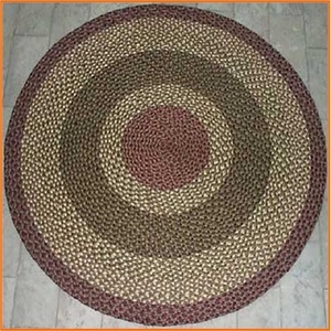 Hand Made Round Flat Reversible 100% Cotton Braided Living Room Rug-All-Season Use - Product Image 1