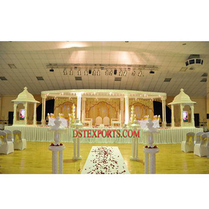 Mariage Blanc Raja Mandap Mariage Rond Fibre Mandap Personnalisé Dernière Fibre Mariage Mandapam Décorations Canada EAU Londres Vente - Product Image 1