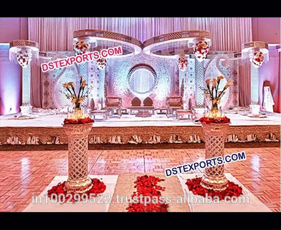 Indiase Bruiloft Vlinder Mandap Set Bruiloft Kristallen Mehraab Mandap Diamant Vezels Mandap Voor Bruiloft