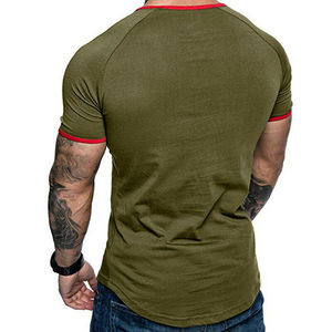 Camiseta de manga corta con dobladillo curvado para hombre, camiseta ajustada para gimnasio, camisetas con estampado de logotipo personalizado - Product Image 2