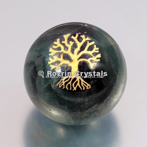 Achetez des sphères d'arbre de vie en pierre d'Unakite de haute qualité |   Sphères de pierres précieuses Unakite en forme de boule de cristal pour la maison et le Feng Shui - Vente en ligne - Product Image 2