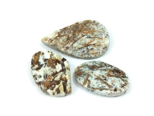 Lot en gros de cabochons en astrophyllite naturelle, polis, blancs et dorés, formes variées, pierres précieuses en vrac pour la fabrication de bijoux - Product Image 1