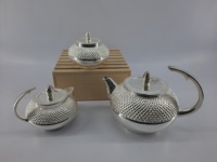 Set Teh Berlapis Perak Kustom Ramah Lingkungan Set Kopi & Teh Rumah Tangga Tutup Perak Berkualitas Tinggi Dekorasi Dapur & Meja