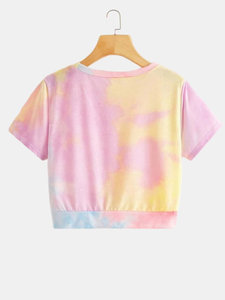 T-shirt décontracté à manches courtes et col rond tricoté en jersey tie-dye à prix compétitif pour femme du Bangladesh - Product Image 3