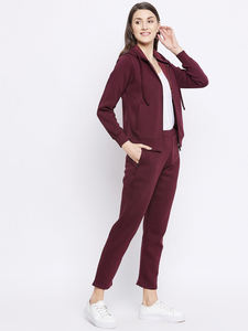 Latest Women's <b>Gym</b> SweatSuit Custom Made Breathable Jogging Sweatsuits with Hooded Collar for Winter - Product Image 2