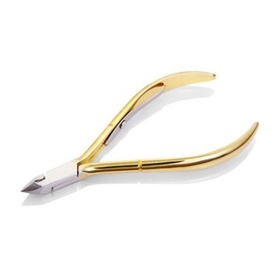 Cortador de metal profesional al por mayor para pedicura, cortador de uñas para pies encarnados original de fábrica, pinzas para cutículas en color cromado dorado - Product Image 2