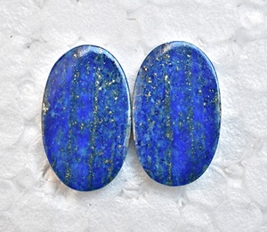 Lapis Lazuli Pair Cabochon High Quality Natural Lapis Lazuli Pair Gemstone For Jewellery Making handmade Gemstone Matched Pair - Product Image 4