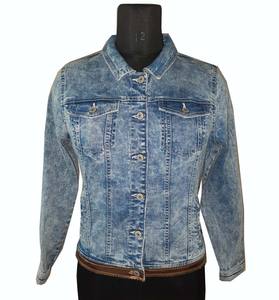Newest Style Lady Jean <b>Jacket</b> Long Sleeve Woman <b>Denim</b> <b>Jacket</b> Womens Clothing Quantity Custom Coat Cotton Blue OEM Pockets - Product Image 2
