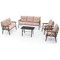 Ensemble de table et chaises démontables 5 pièces en métal KUGU BERGAMA MAKSI, fabriqué en Turquie, pour balcon, mobilier d'extérieur pour hôtel et villa